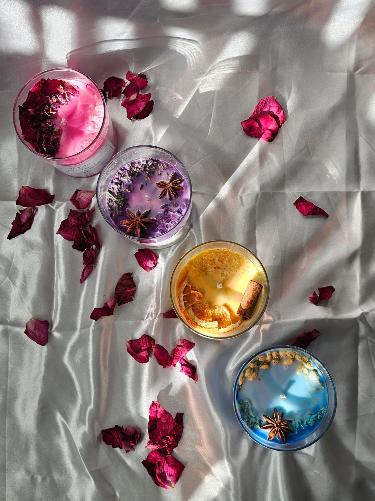 Pack 4 Velas Aromáticas Grandes – Aromaterapia y Relajación – Merakimia