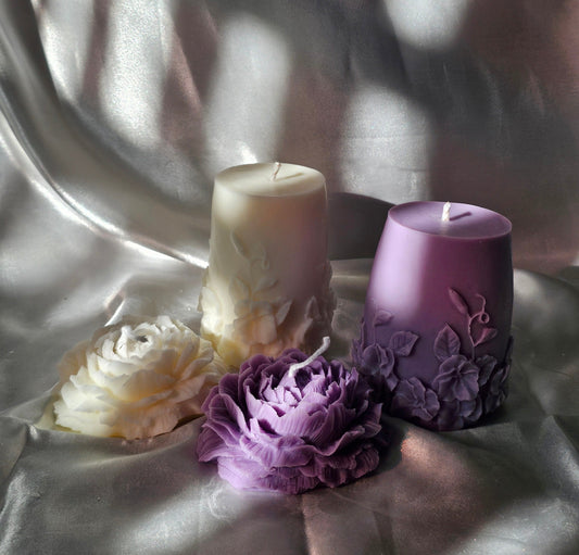 Pack Flores Eternas - Set de 2 Velas Decorativas Florales