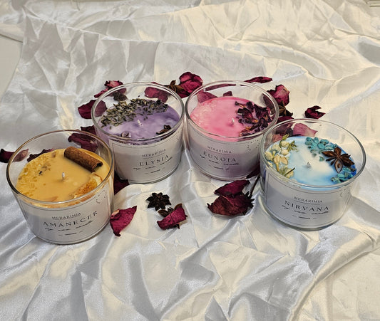 Pack 4 Velas Aromáticas Medianas – Aromaterapia y Relajación – Merakimia