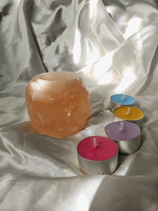 Pack Mini Ritual – Portavelas + 4 Velitas de Té