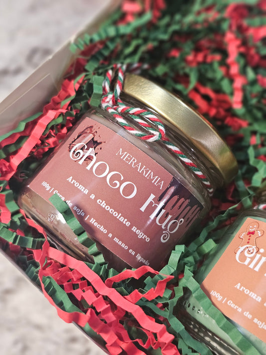 Choco Hug – Vela navideña de chocolate negro (100ml)