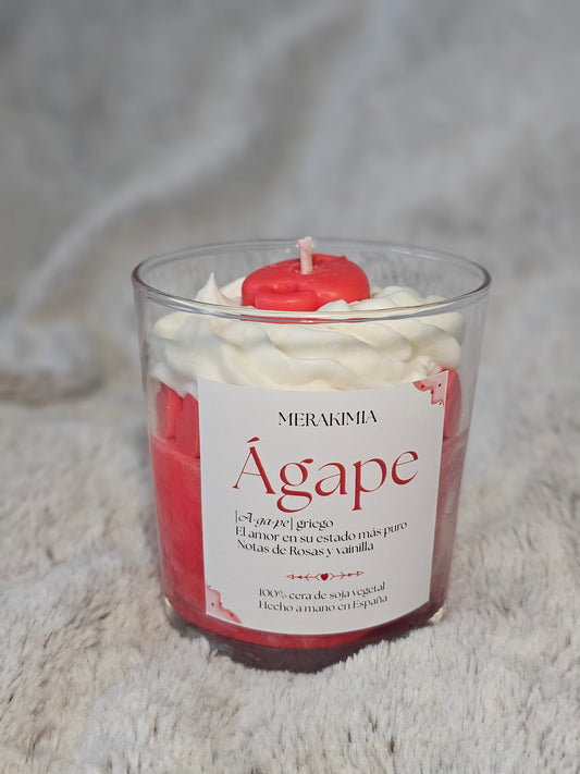 Vela Artesanal Ágape: Rosas y Vainilla - San Valentín