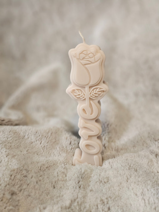 Vela Decorativa Rosa "Love"