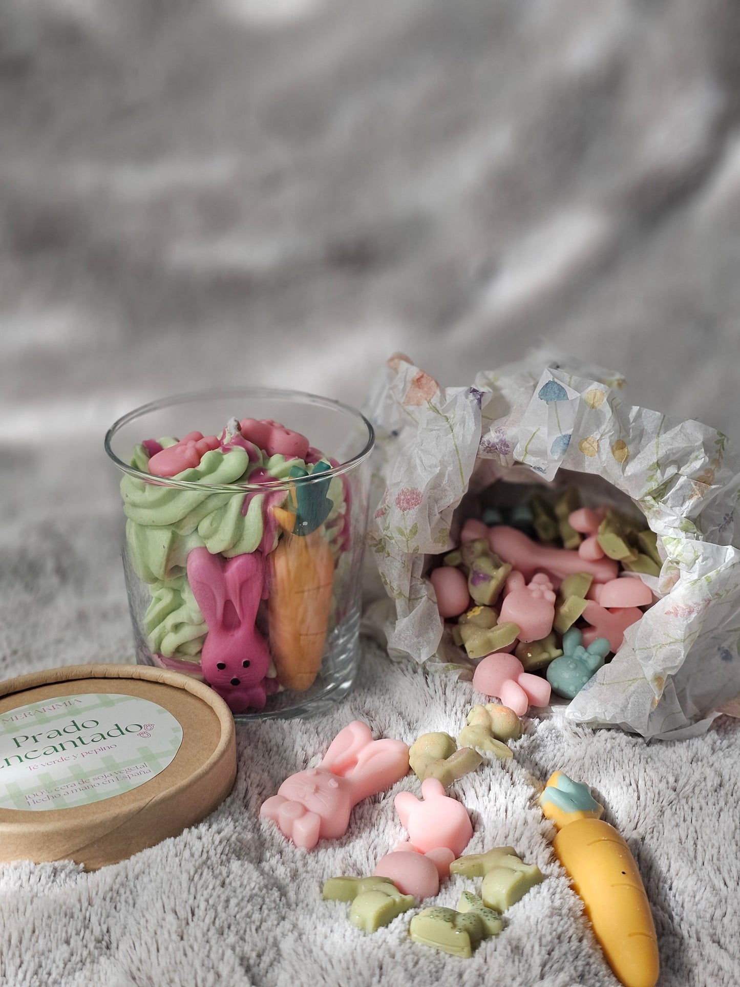 Pack Vela + Wax Melts Prado Encantado – Té verde y pepino