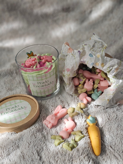 Pack Vela + Wax Melts Prado Encantado – Té verde y pepino